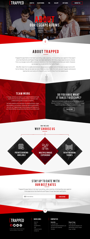 Web Design by Blue Sparrow for Trapped Escape Game | Design: #28972798