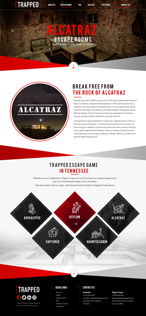 Web Design by Blue Sparrow for Trapped Escape Game | Design: #28972804