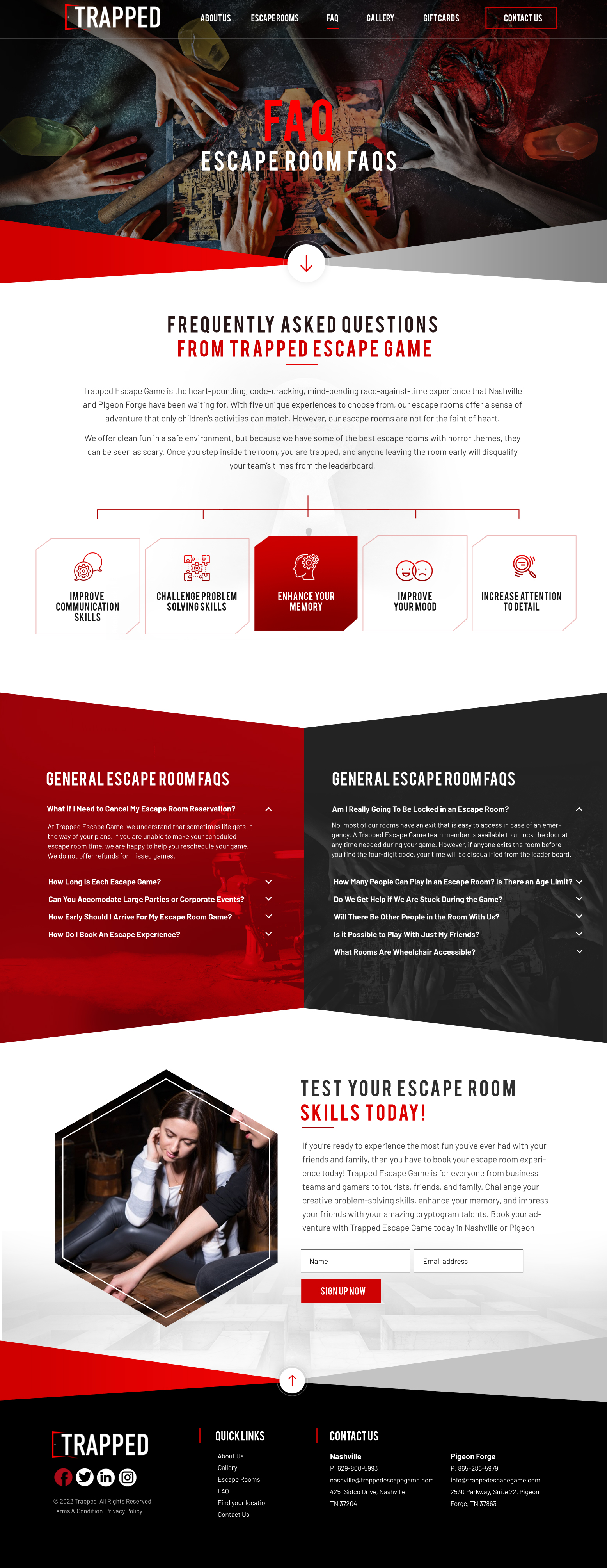 Web-Design von Blue Sparrow für Trapped Escape Game | Design #28972806