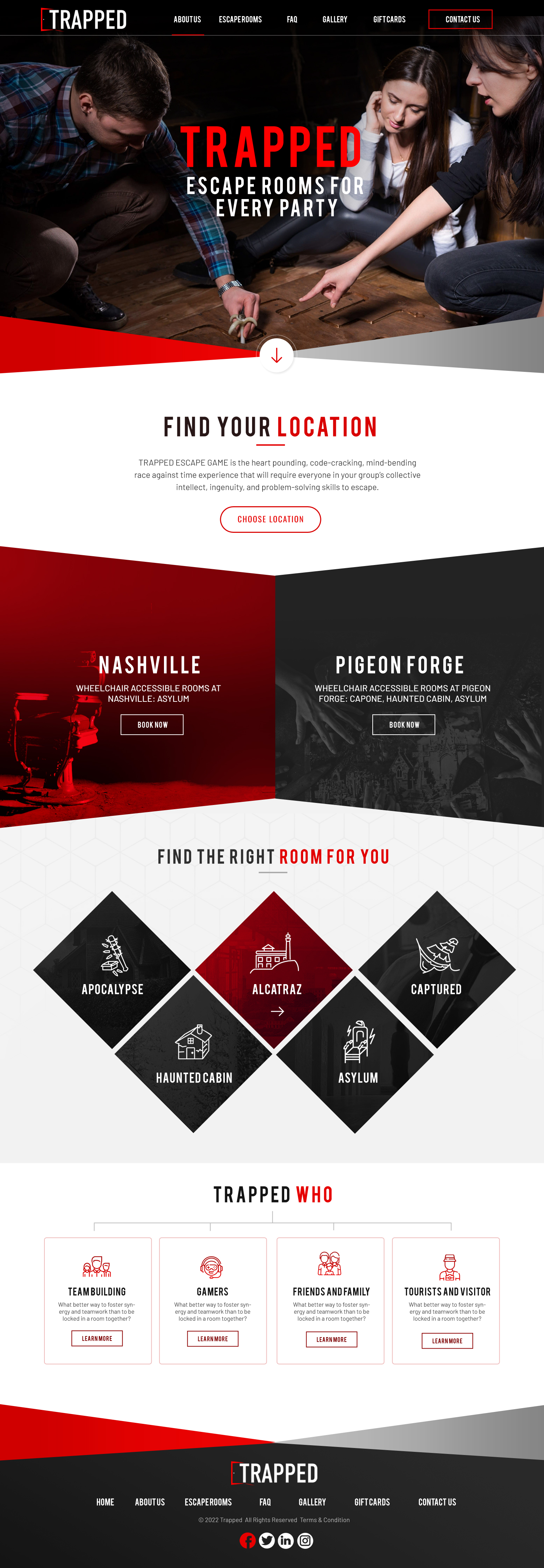 Diseño Web por Blue Sparrow para Trapped Escape Game | Diseño #28976188
