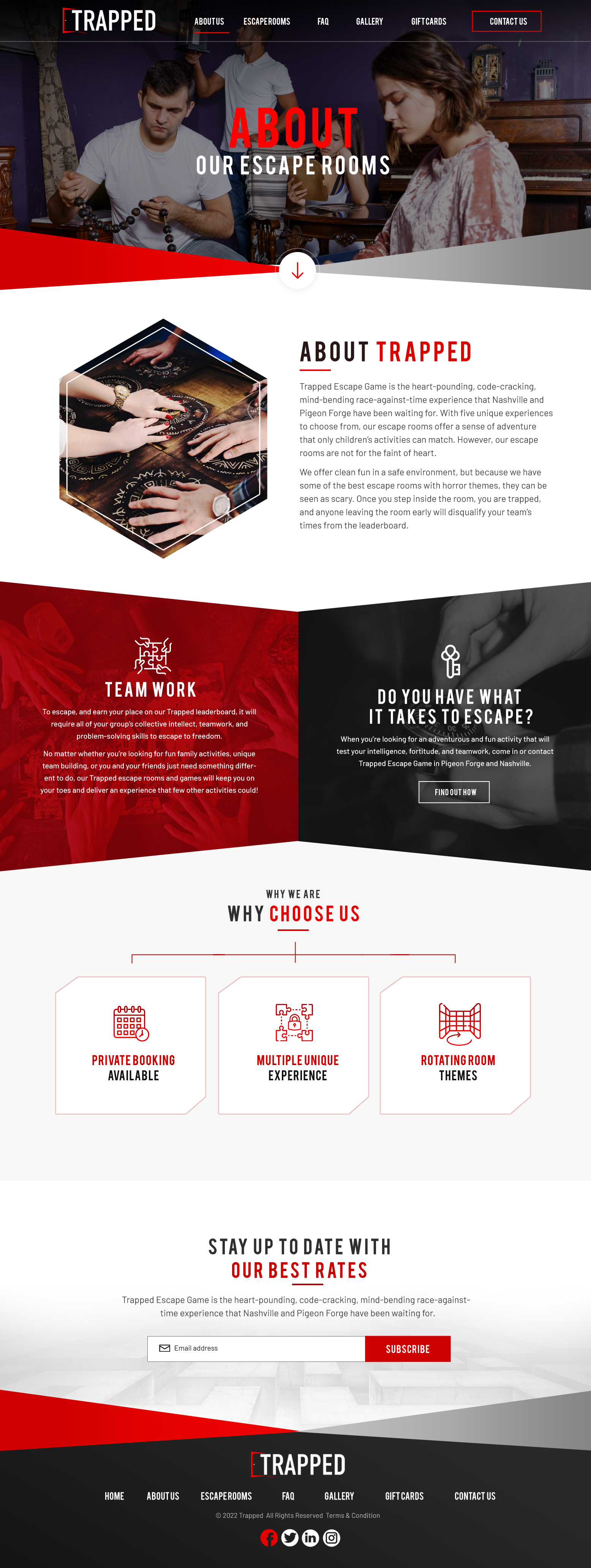 Diseño Web por Blue Sparrow para Trapped Escape Game | Diseño #28976209