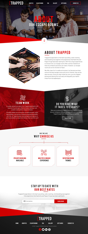 Web Design by Blue Sparrow for Trapped Escape Game | Design: #28976209