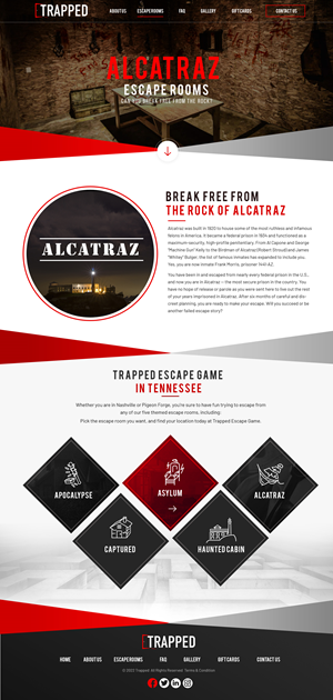 Web Design by Blue Sparrow for Trapped Escape Game | Design: #28976211