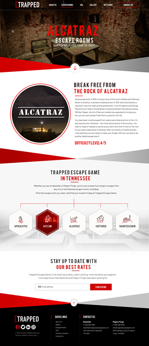 Web Design by Blue Sparrow for Trapped Escape Game | Design: #28995881