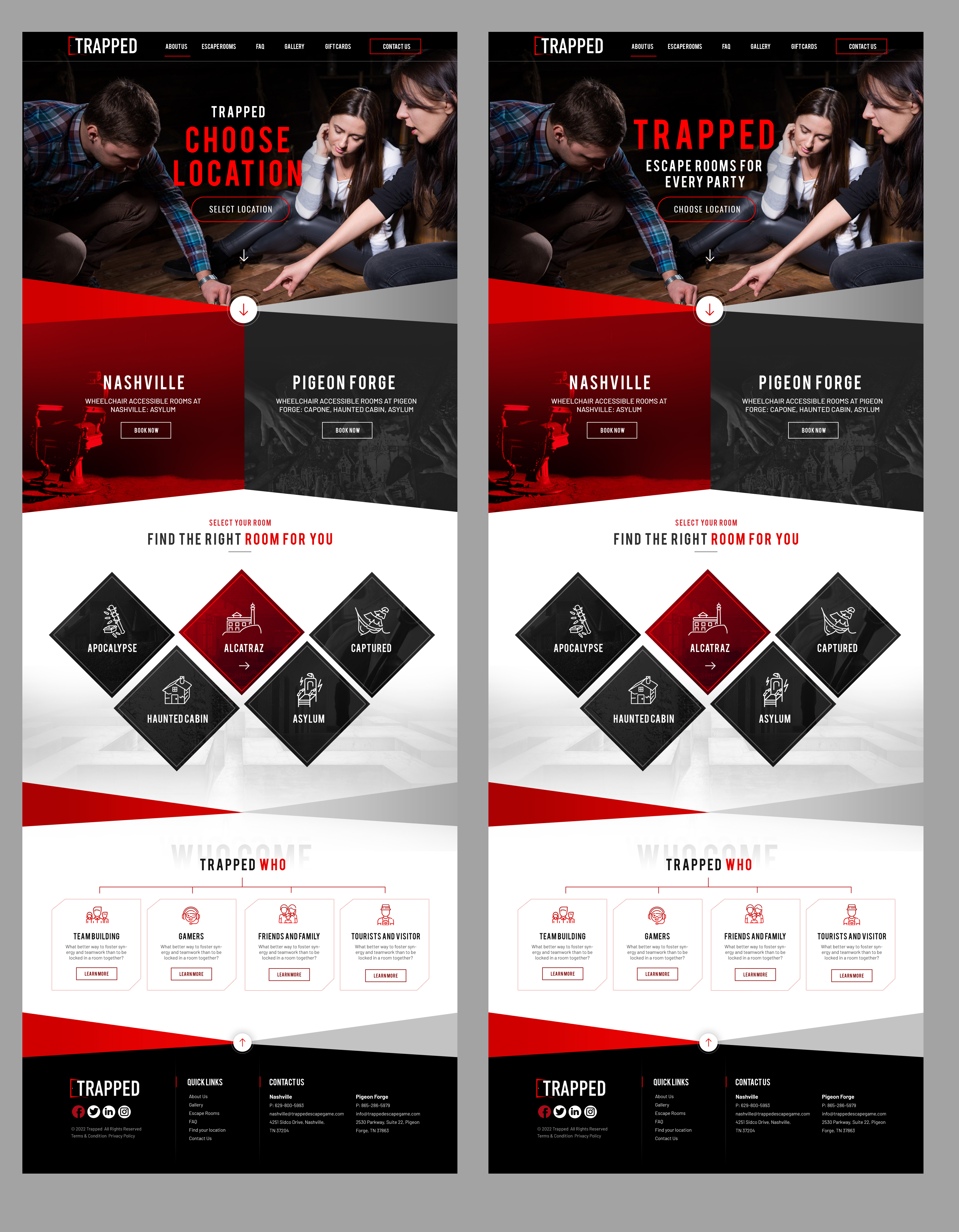 Web-Design von Blue Sparrow für Trapped Escape Game | Design #29011235