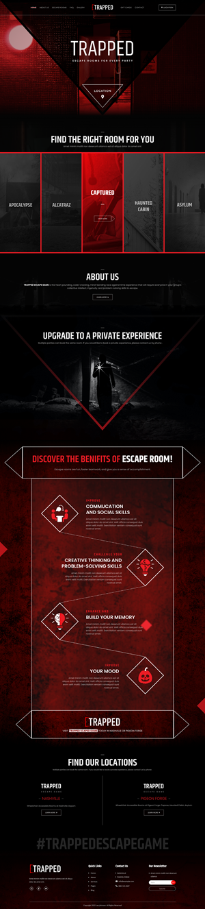 Diseño Web por Hussan para Trapped Escape Game | Diseño: #28968538
