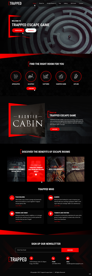 Web Design by pb for Trapped Escape Game | Design: #28964707