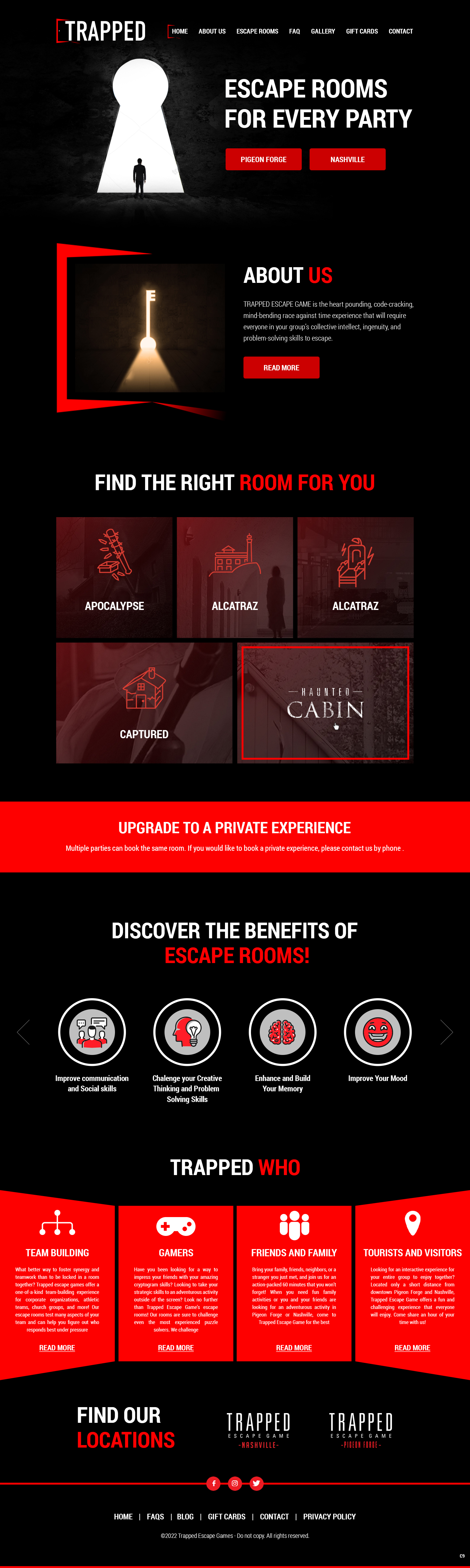 Web Design by pb for Trapped Escape Game | Design #28964709