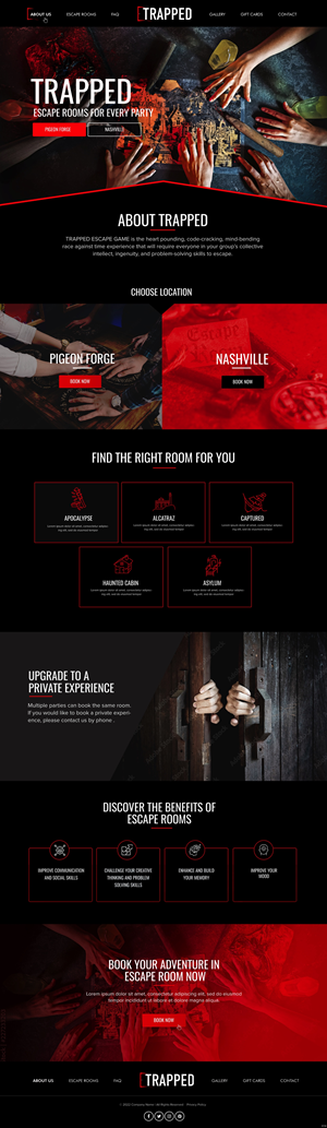 Web Design by pb for Trapped Escape Game | Design #28964713