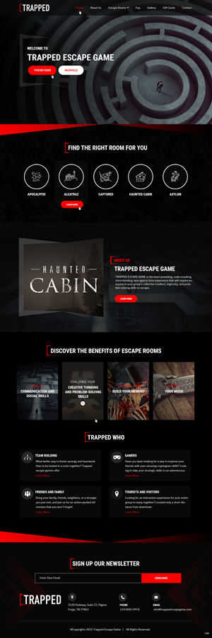 Web Design by pb for Trapped Escape Game | Design: #28977030