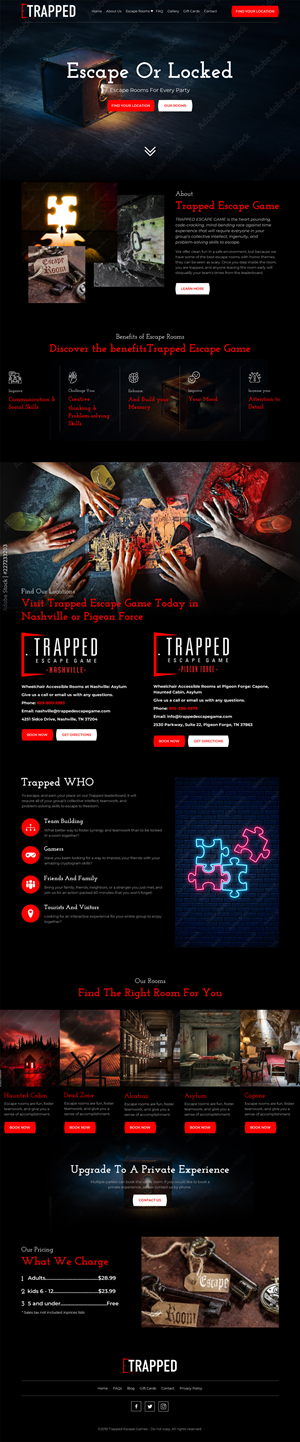 Web Design by Sujit Banerjee for Trapped Escape Game | Design #28967040