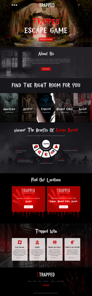 Web Design by Timefortheweb for Trapped Escape Game | Design #28968987
