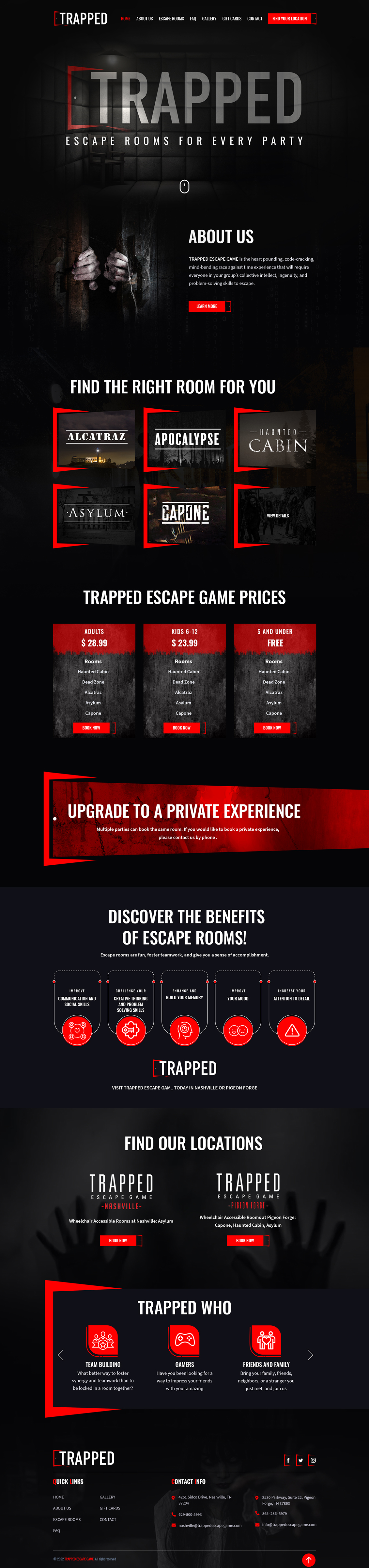 Web Design by sai.designer87 for Trapped Escape Game | Design #28969455