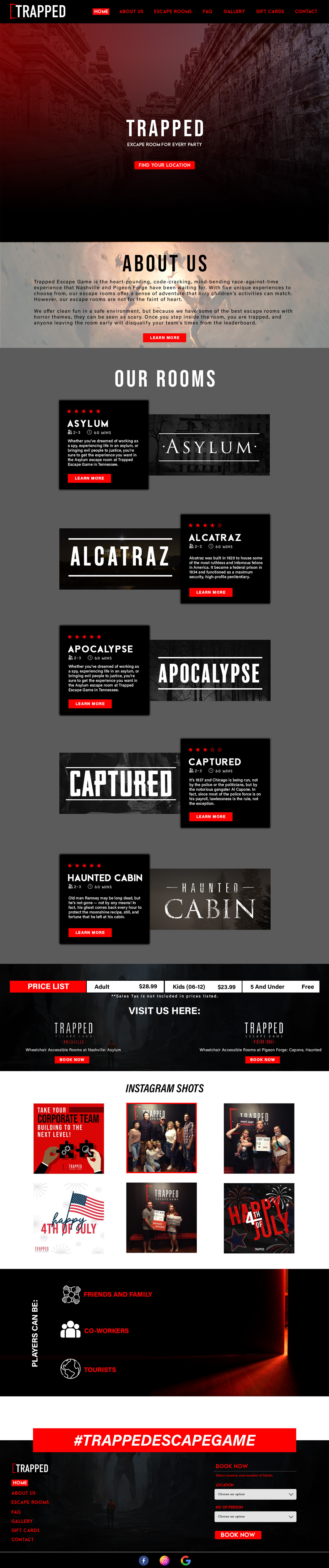 Web Design by Adeel Rahman for Trapped Escape Game | Design #28986281
