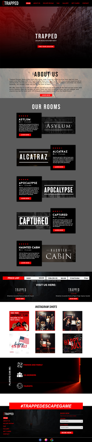 Web Design by Adeel Rahman for Trapped Escape Game | Design #28986281
