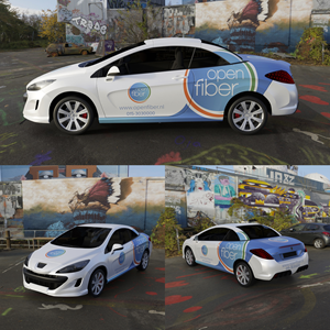Peugeot 308cc – OpenFiber branding | Diseño de Rotulación de Vehículo por Choky Art