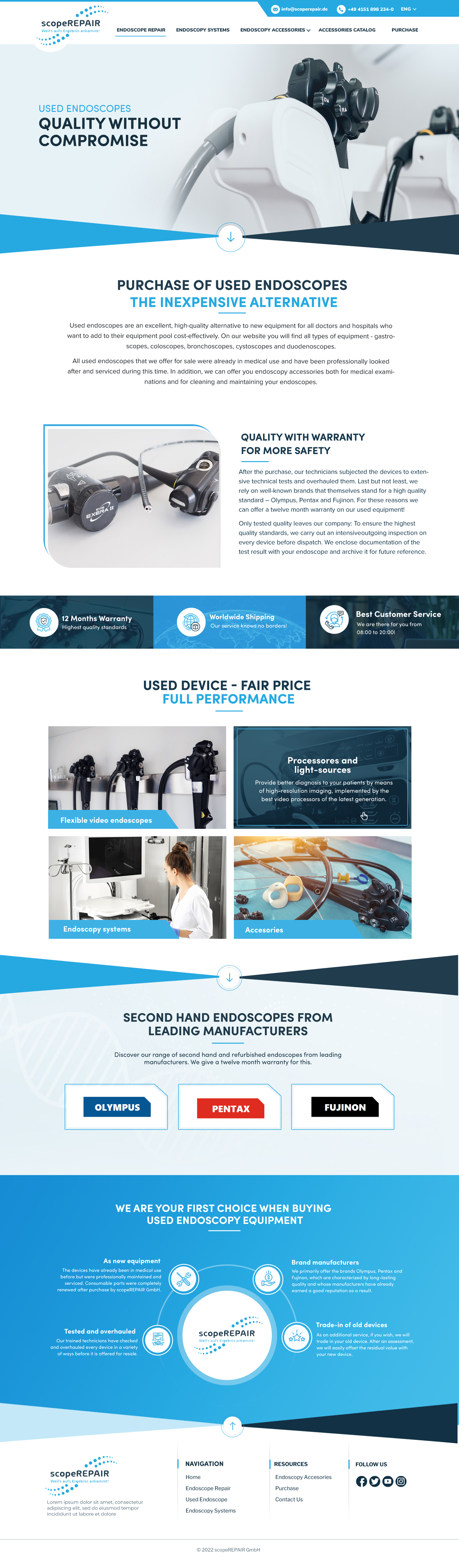Diseño Web por Blue Sparrow para scopeREPAIR GmbH | Diseño #28983183