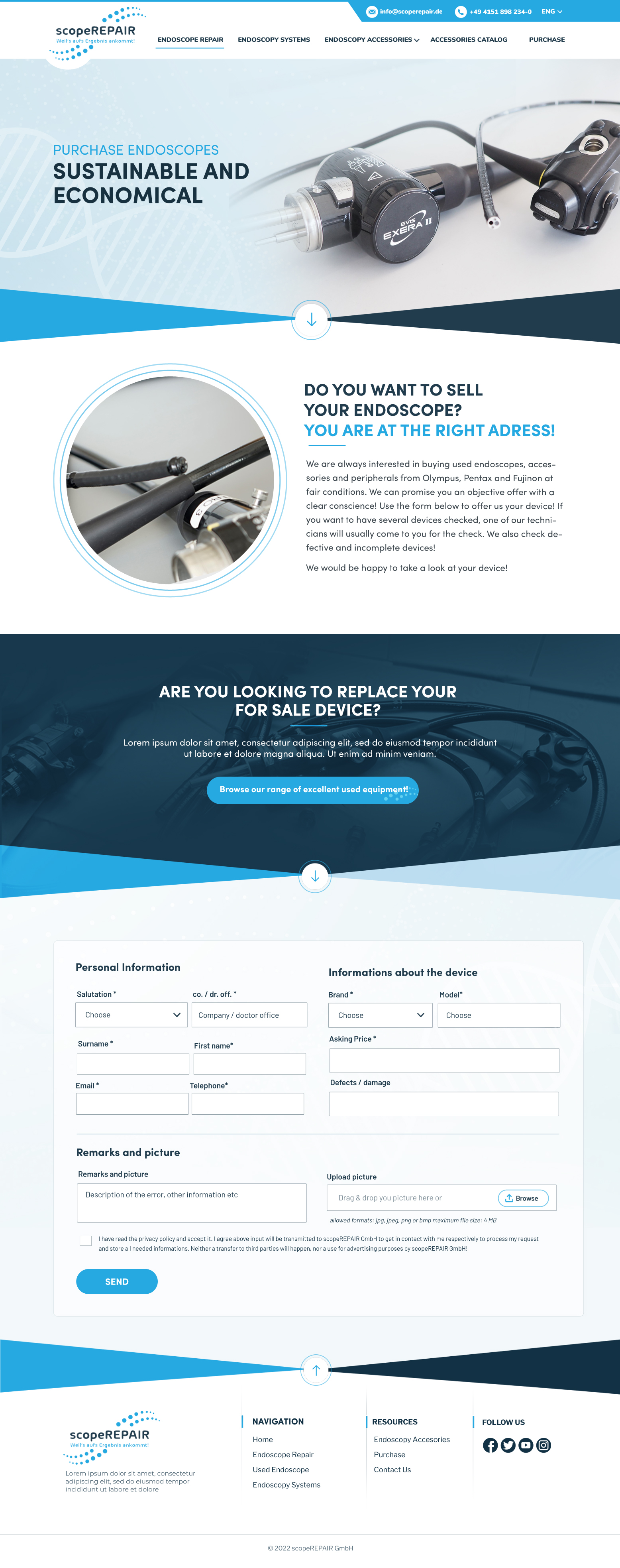 Web-Design von Blue Sparrow für scopeREPAIR GmbH | Design #28983335