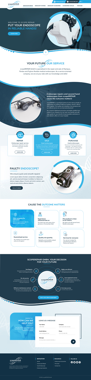 Diseño Web por Blue Sparrow para scopeREPAIR GmbH | Diseño: #28984906