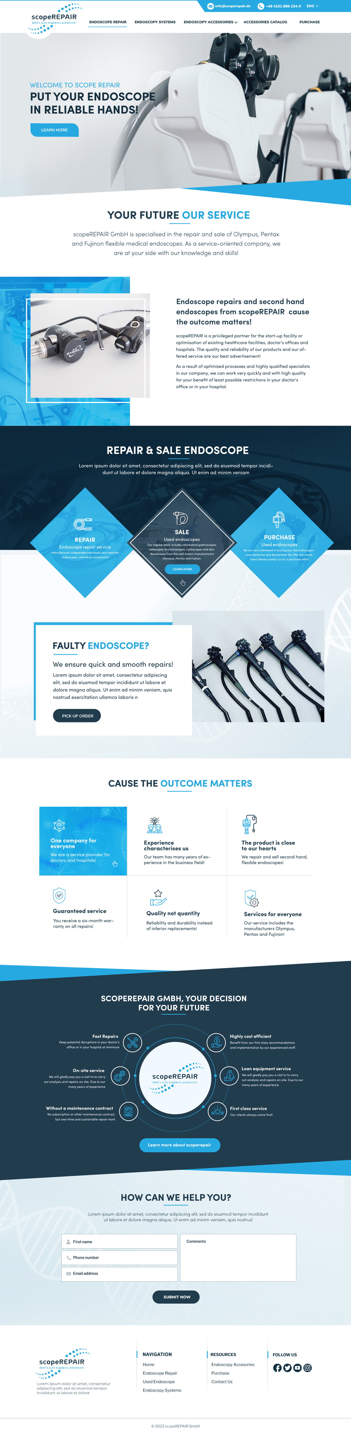 Diseño Web por Blue Sparrow para scopeREPAIR GmbH | Diseño #28984907