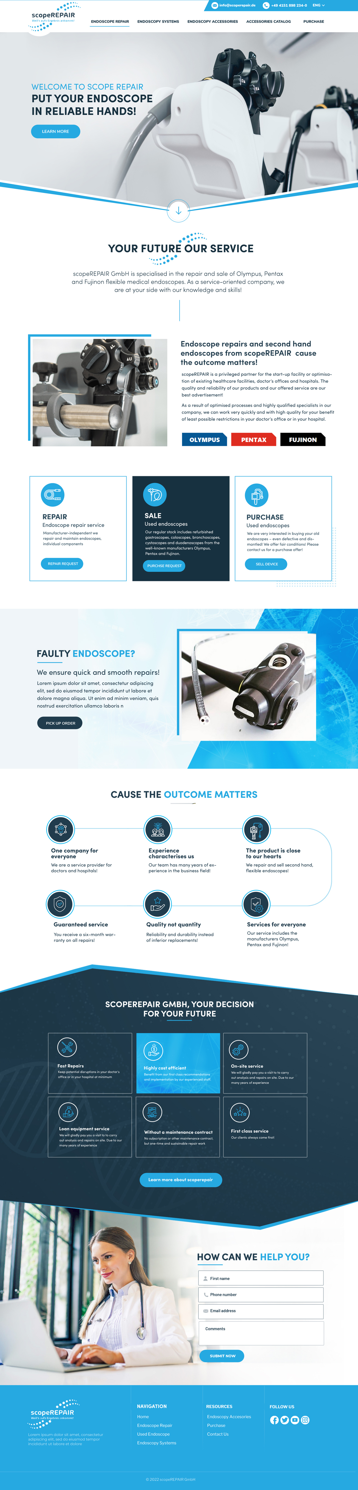 Diseño Web por Blue Sparrow para scopeREPAIR GmbH | Diseño #28985168