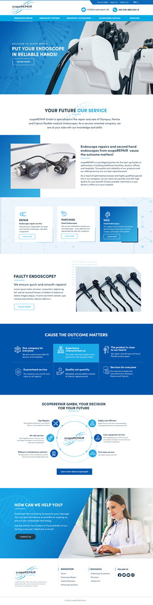 Diseño Web por Blue Sparrow para scopeREPAIR GmbH | Diseño: #29008318