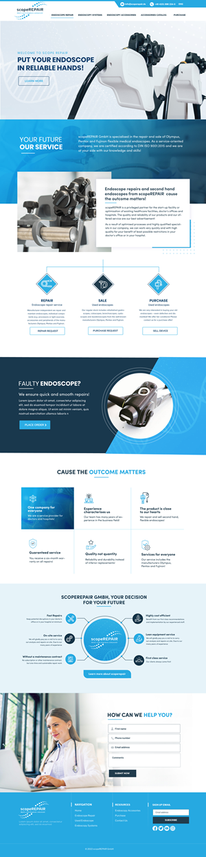 Diseño Web por Blue Sparrow para scopeREPAIR GmbH | Diseño: #29011881