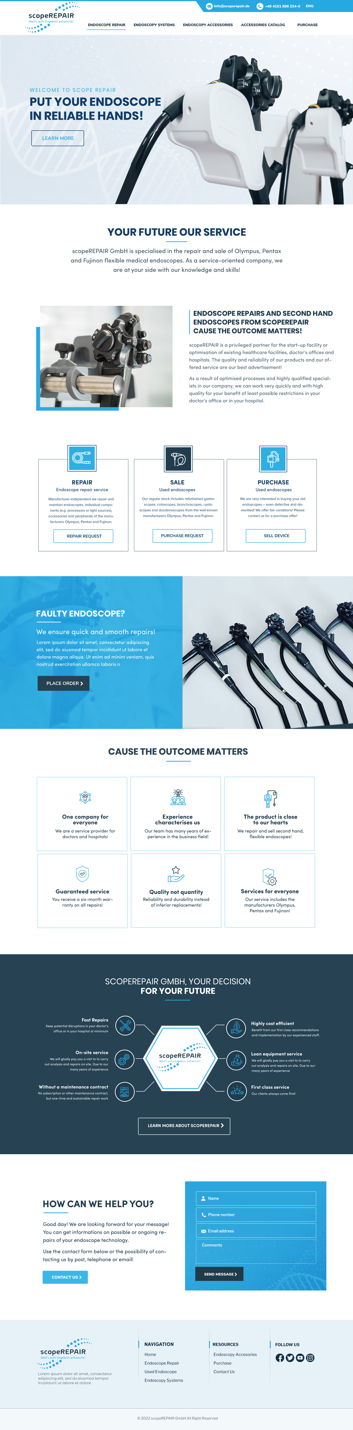 Diseño Web por Blue Sparrow para scopeREPAIR GmbH | Diseño #29022288
