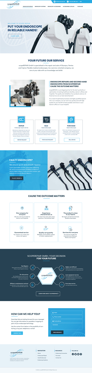 Web Design by Blue Sparrow for scopeREPAIR GmbH | Design #29022288