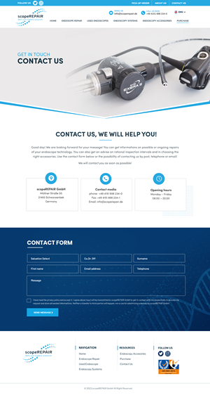 Diseño Web por Blue Sparrow para scopeREPAIR GmbH | Diseño: #29183179