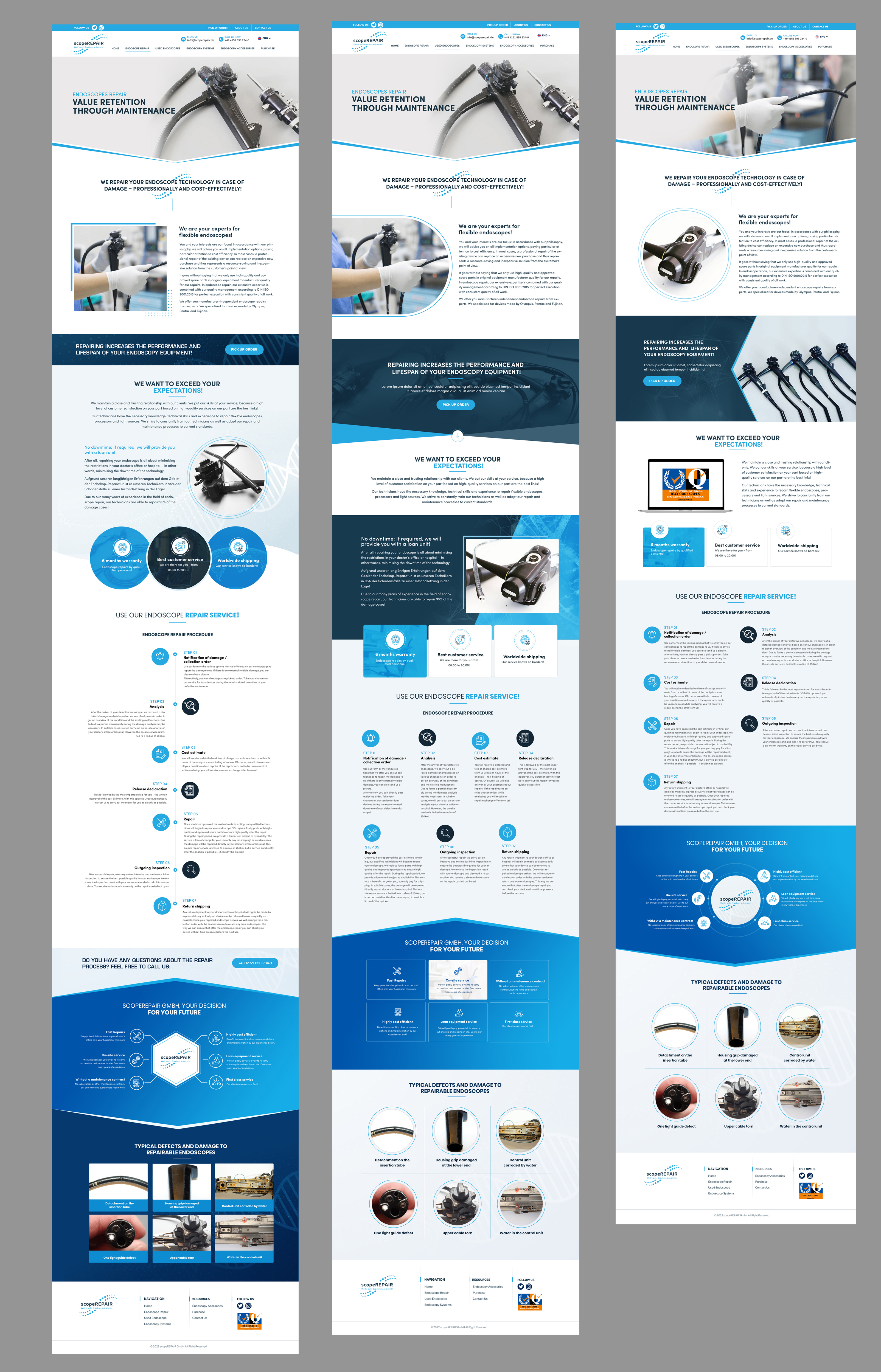 Web Design by Blue Sparrow for scopeREPAIR GmbH | Design #29206304