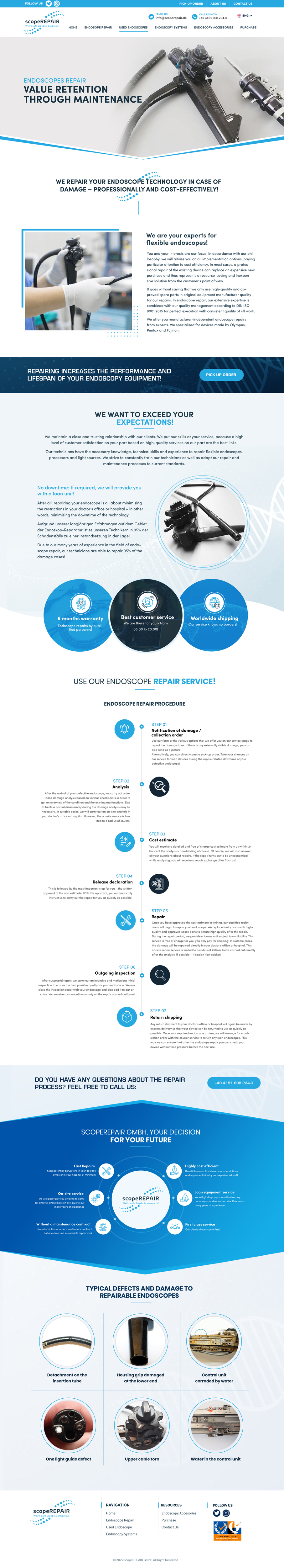 Web Design by Blue Sparrow for scopeREPAIR GmbH | Design #29208564