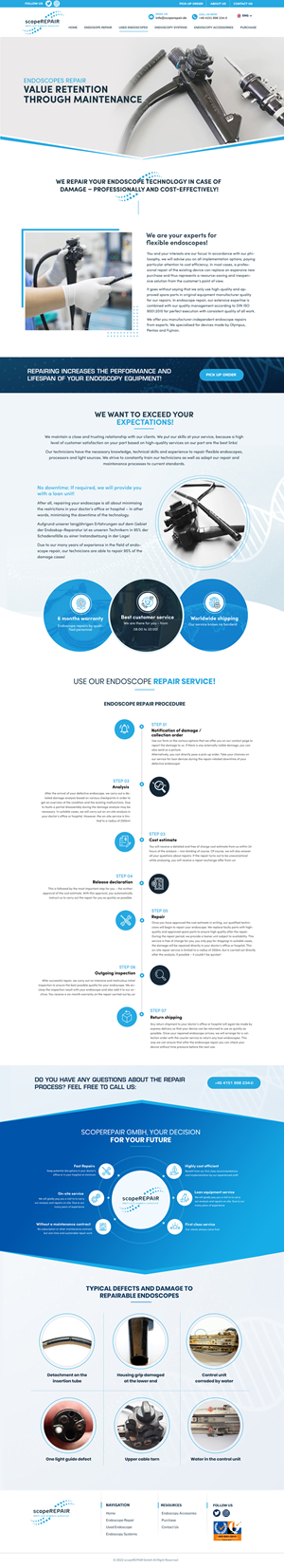 Web Design by Blue Sparrow for scopeREPAIR GmbH | Design: #29208564