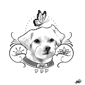 Maltese dog tattoo - Family history | Diseño de Tatuaje por El Yisk 2