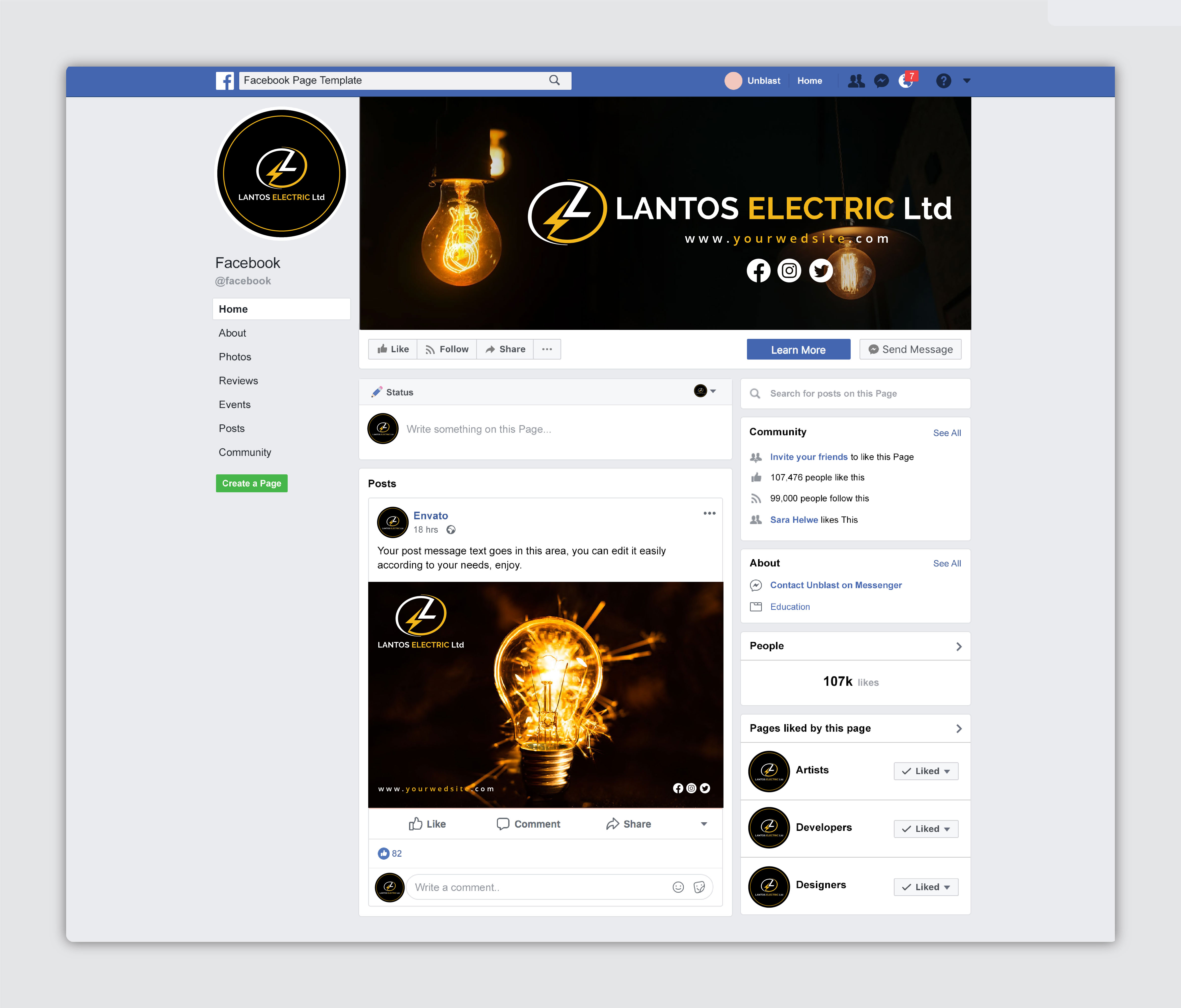 Facebook Design by artbitin for this project | Design #28974057