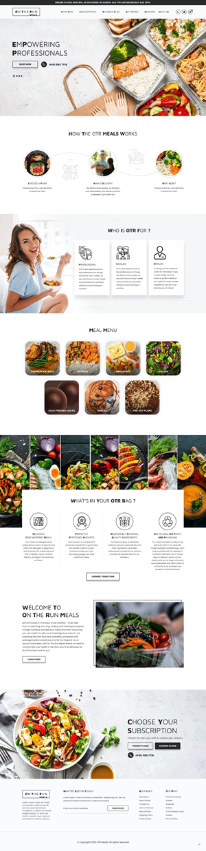 Prepared Meal Delivery Website | Diseño Web por pb