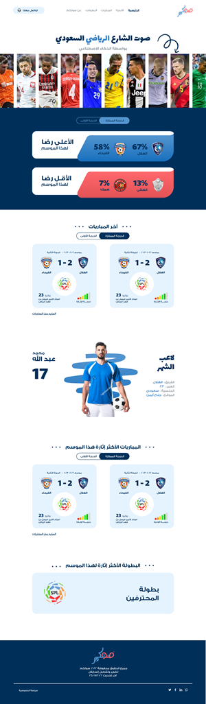 Arabic sports website needs a visual redesign | Web Design by yomnasalem45