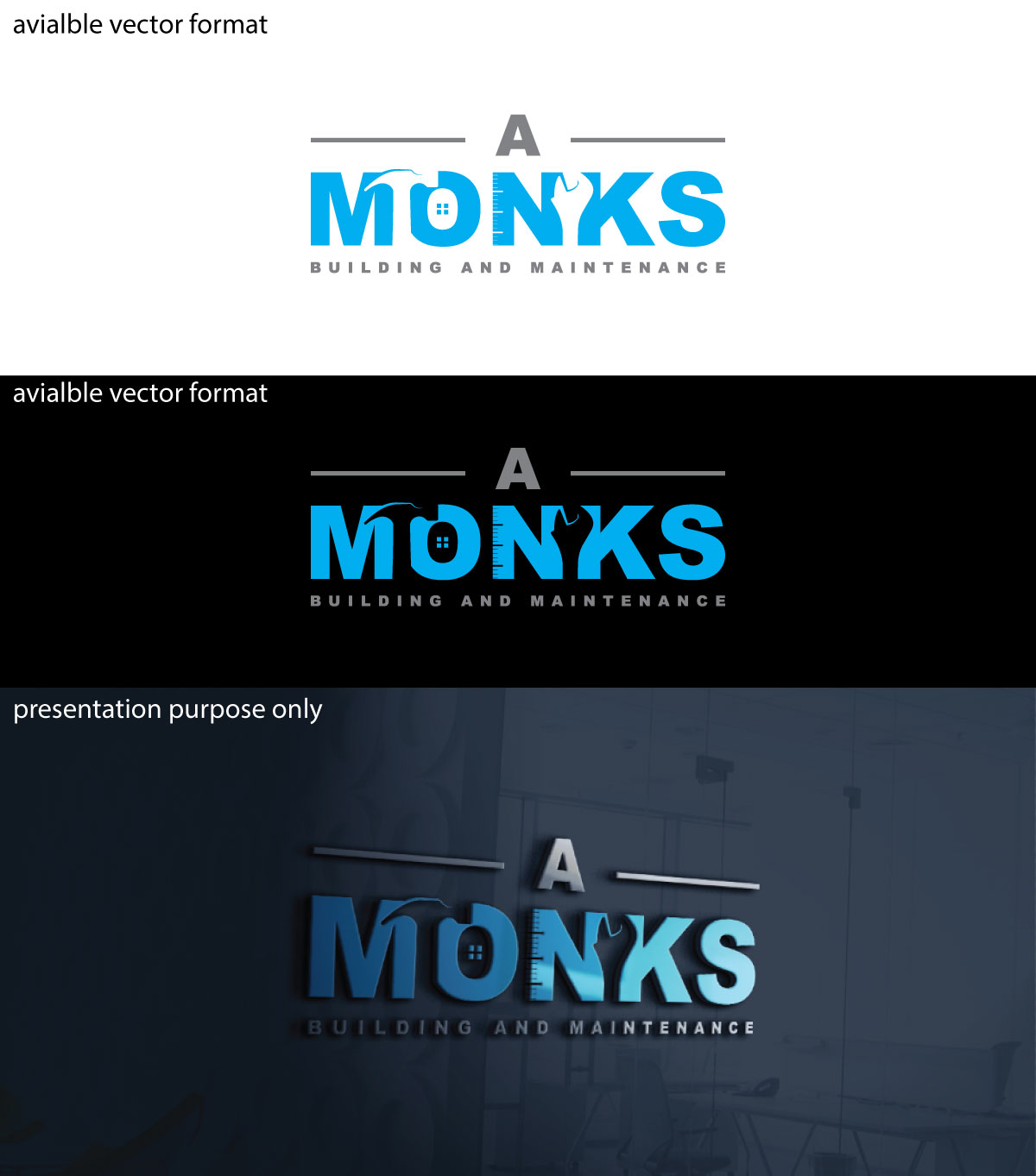 Logo Design by RS_Design for A Monks Building and Maintenance  | Design #28972212