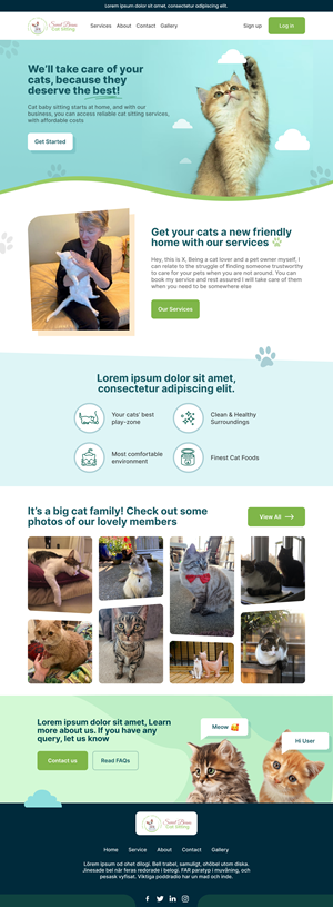 Web Design by Maansib for SweetBeansCatSitting | Design: #28996318
