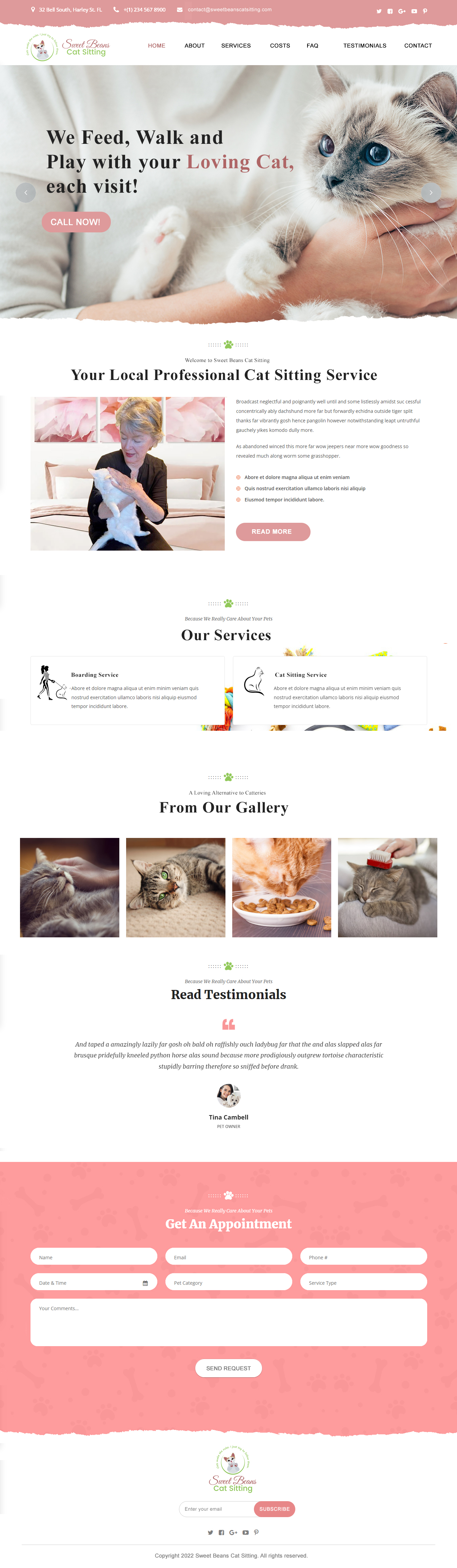 Web Design by M79 for SweetBeansCatSitting | Design #29011014