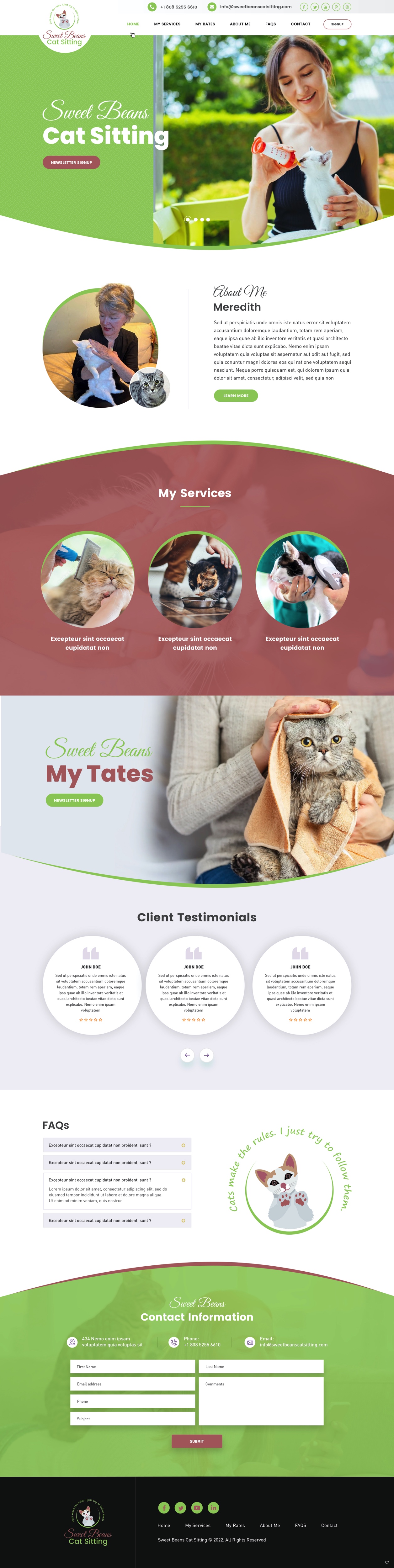 Web Design by pb for SweetBeansCatSitting | Design #28983487