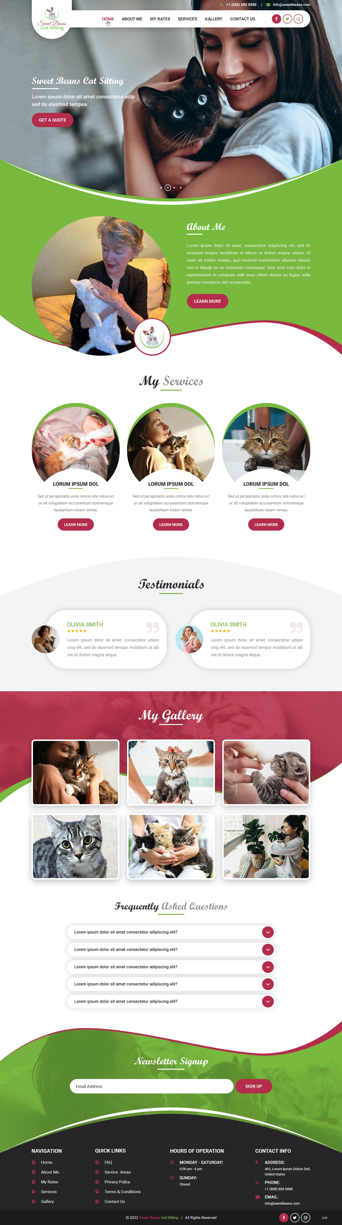 Web Design par pb pour SweetBeansCatSitting | Design #28983488