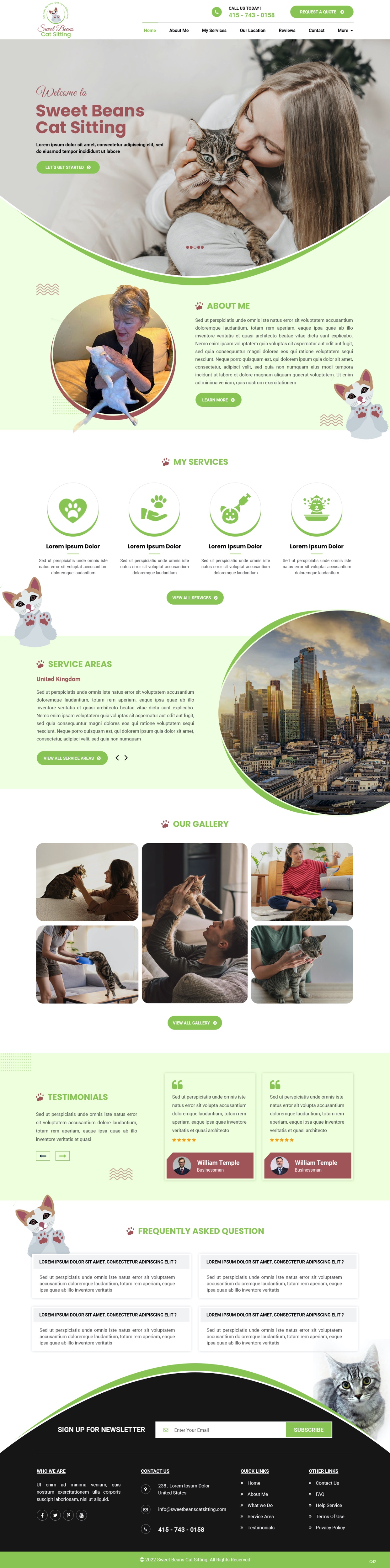 Diseño Web por pb para SweetBeansCatSitting | Diseño #28983490