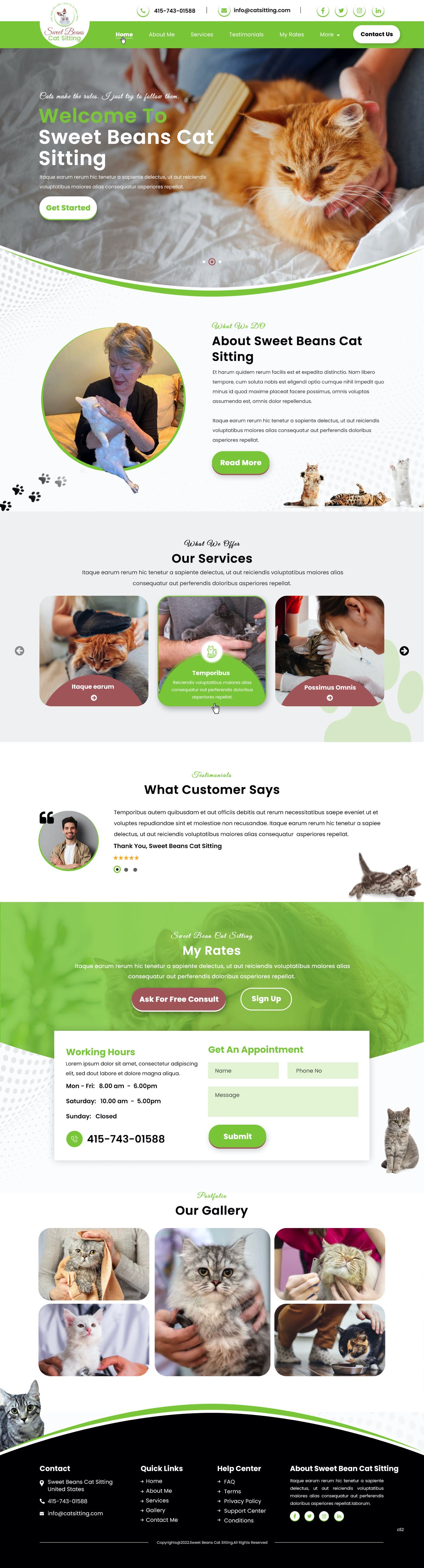 Diseño Web por pb para SweetBeansCatSitting | Diseño #28983494