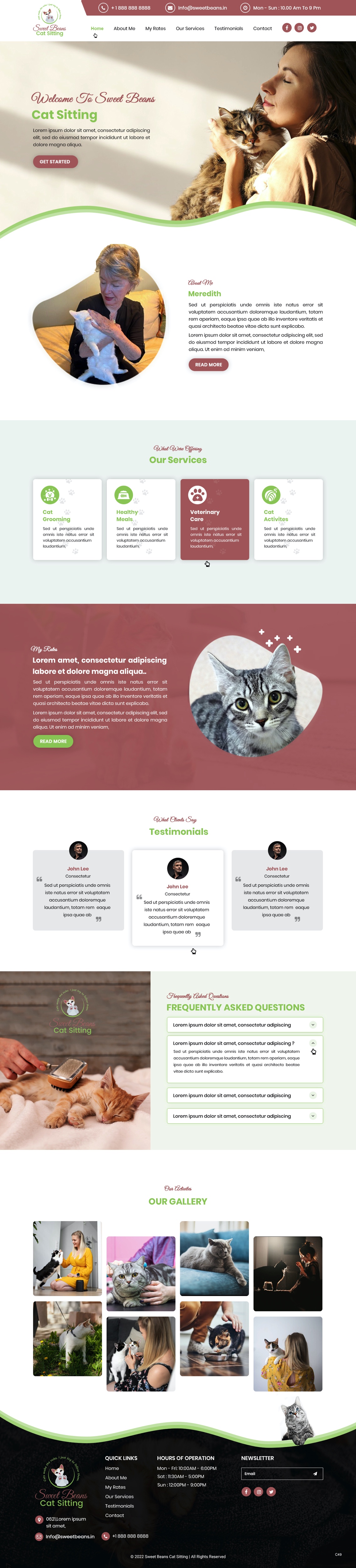 Web Design by pb for SweetBeansCatSitting | Design #28983495