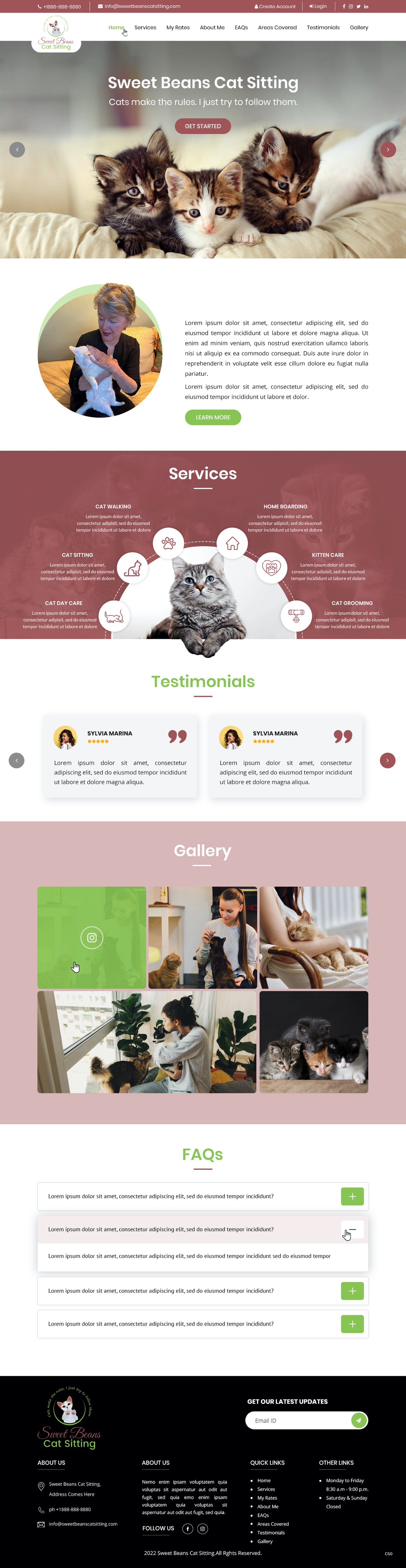 Web Design by pb for SweetBeansCatSitting | Design #28983496