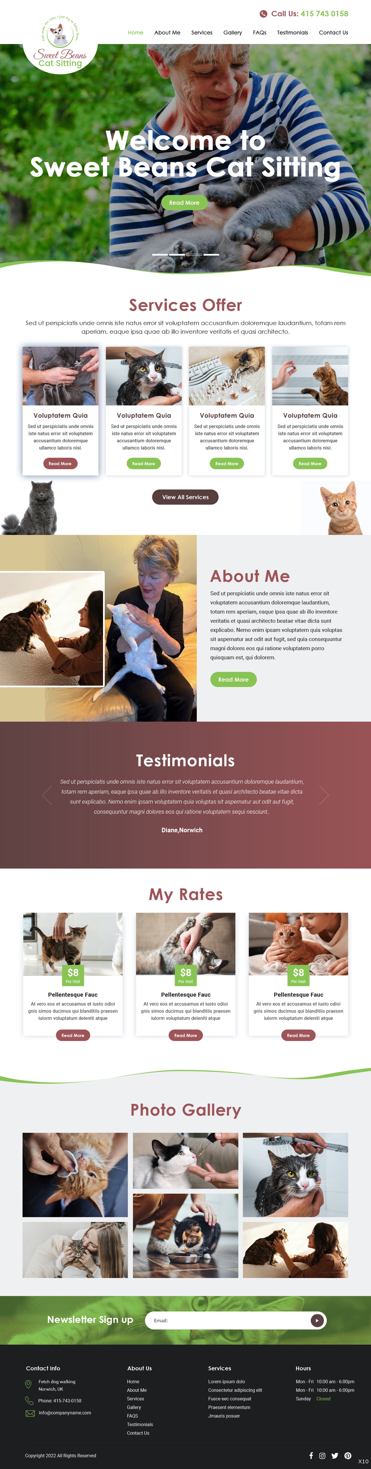 Web Design by pb for SweetBeansCatSitting | Design #28983497