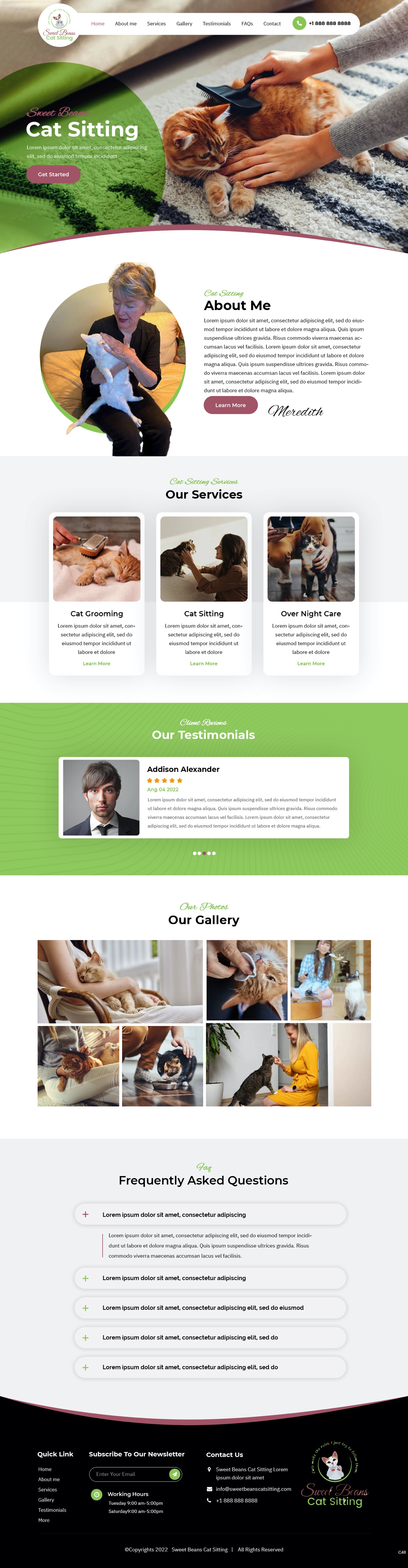 Web Design by pb for SweetBeansCatSitting | Design #28983498