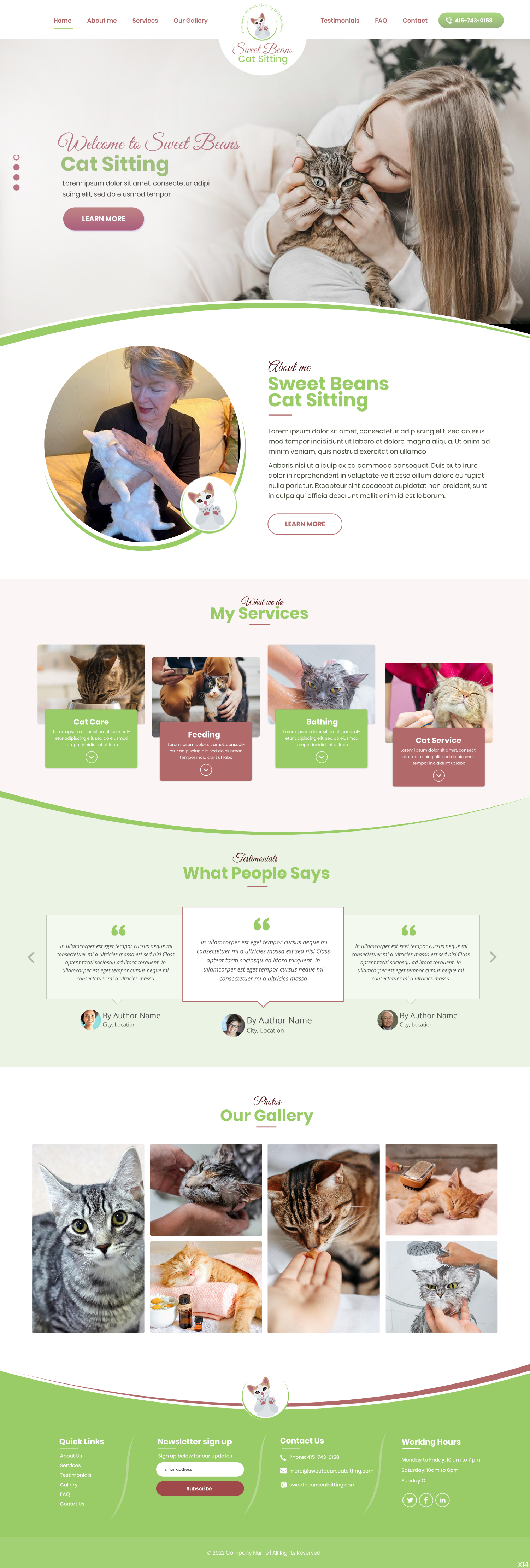 Web-Design von pb für SweetBeansCatSitting | Design #28983503