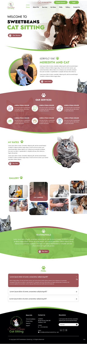 Web Design by pb for SweetBeansCatSitting | Design #28989600